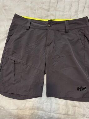 Helly Hansen Gray Cargo Shorts with Neon Yellow Trim
